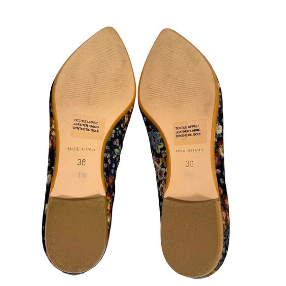 Sundance Marais Pointed Toe Floral Ballet Flats Womens Size 6 EU 36 Italy Shoes - Picture 8 of 9